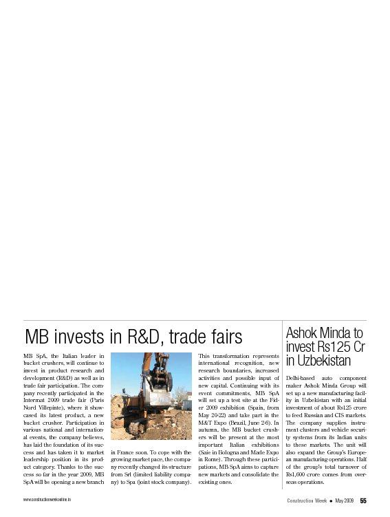  - MB invests in R&D, trade fairs