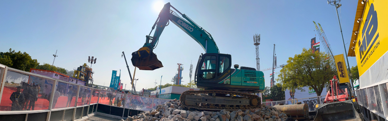 MB Crusher Live Demo at BAUMA CONEXPO INDIA 2024