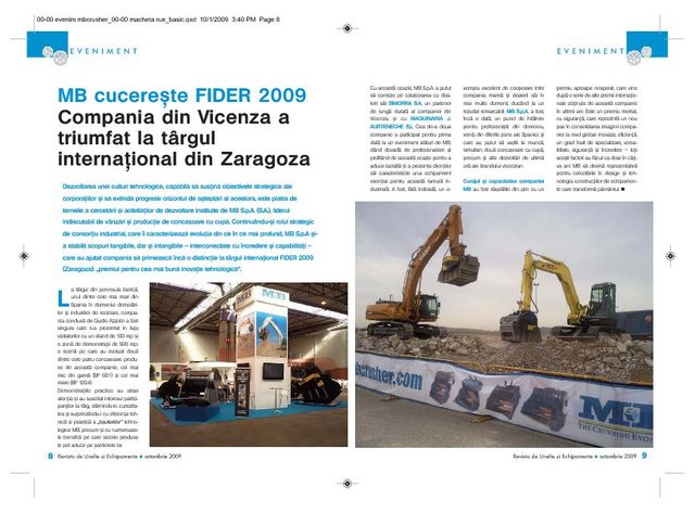  - MB cucerešte FIDER 2009 Compania din Vicenza a triumfat la târgul internaøional din Zaragoza