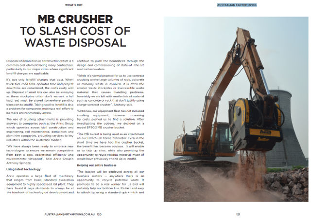 - MB Crusher to slash cost of waste disposal 