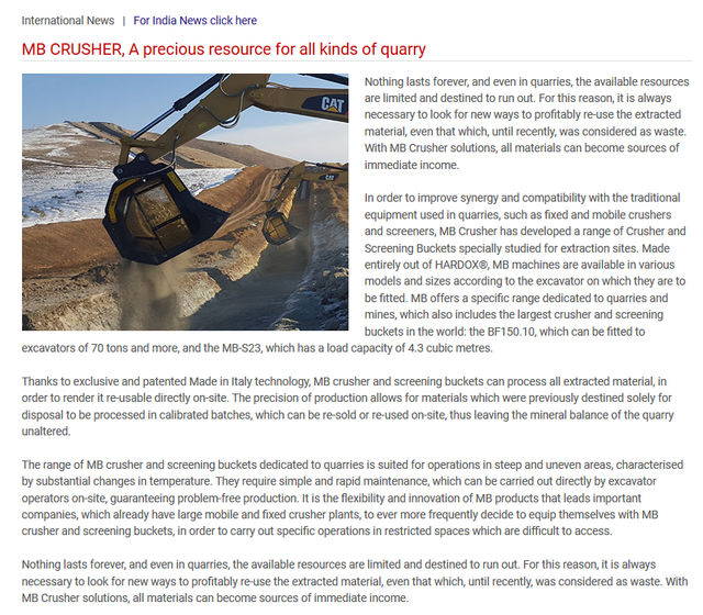  - MB Crusher, a precious resource for all kinds of quarry