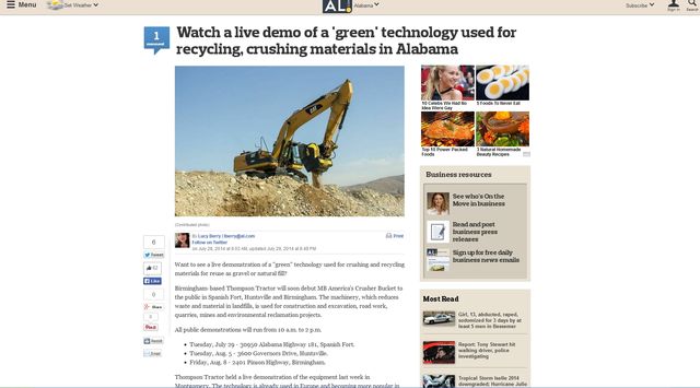 News - Watch a live demo of a 'green' technology used for recycling, crushing materials in Alabama