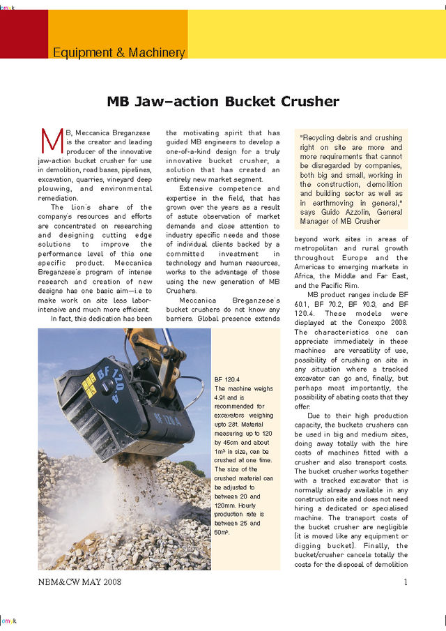  - MB Jaw–action Bucket Crusher