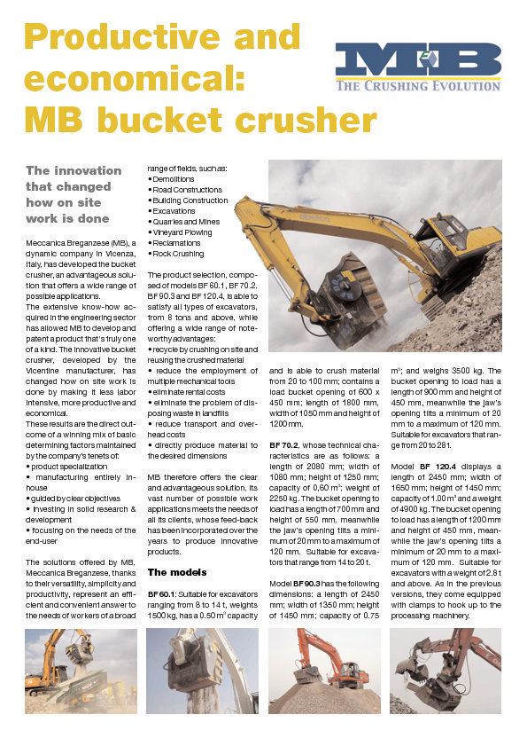  - Productive and economical: MB bucket crusher